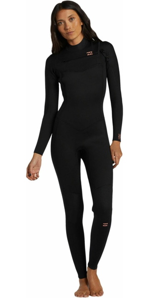 2025 Billabong Womens Foil 5/4mm Chest Zip Wetsuit ABJW100213 - Black